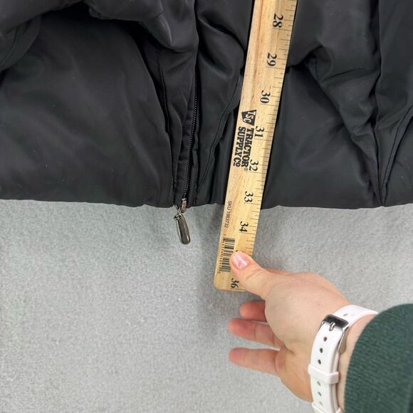 Fuga eff. By Liquid Black Down filled Fur Collared Puffer Coat Size S - Picture 12 of 14